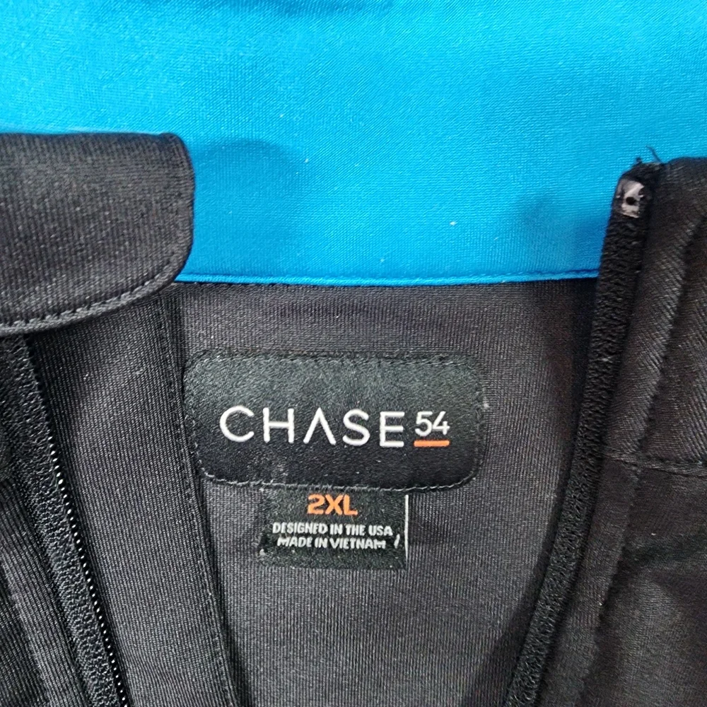 CHASE 54 Pullover Quarter Zip Black Blue Men's 2XL